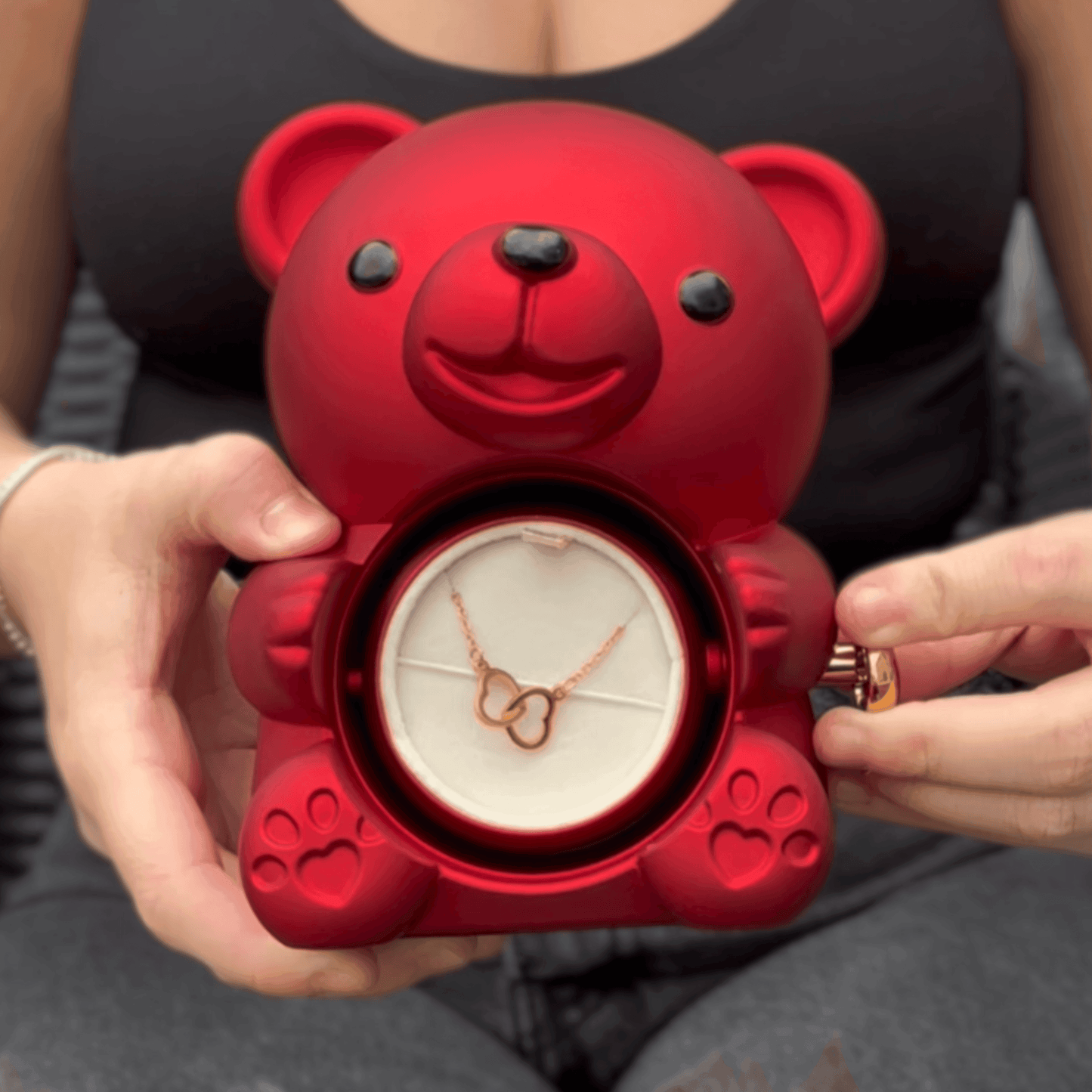 Forever Rose Bear - Engraved Necklace