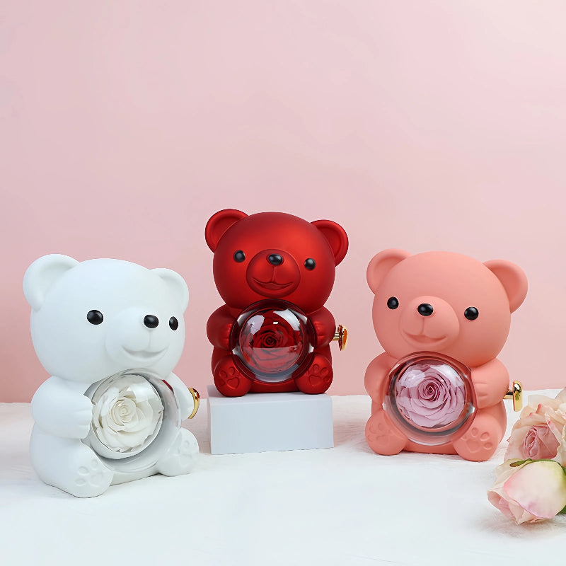 Forever Rose Bear - W/ Promise Ring