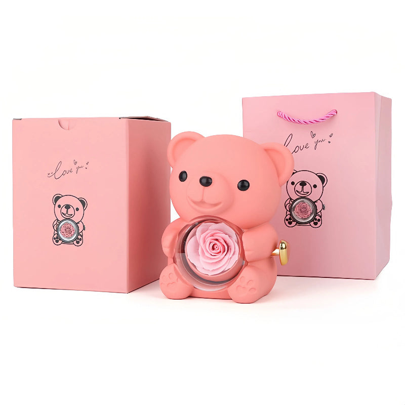 Forever Rose Bear - W/ Promise Ring