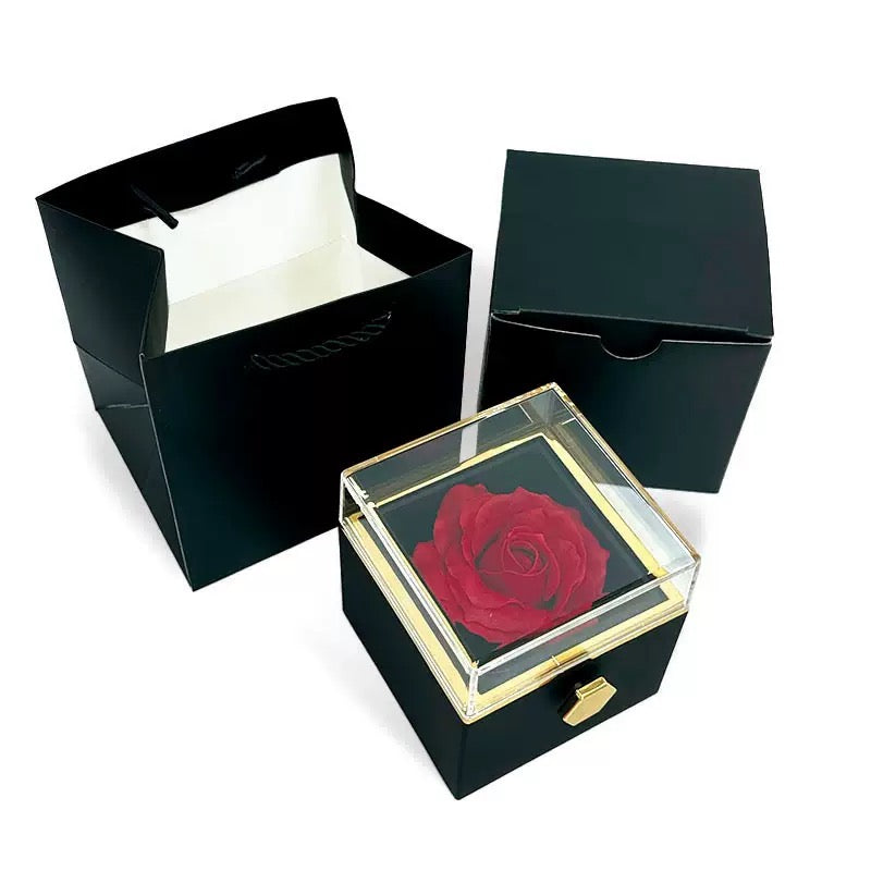 Rotating Forever Rose Box - Engraved