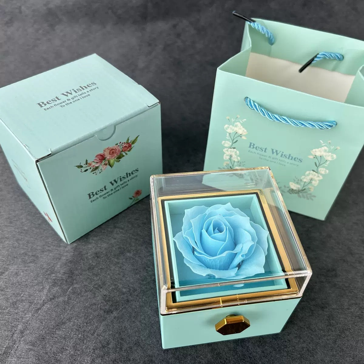 Rotating Forever Rose Box - Engraved