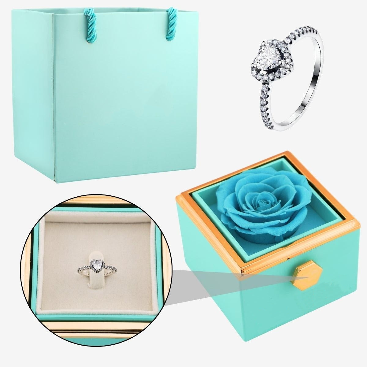 Rotating Forever Rose Box - Engraved