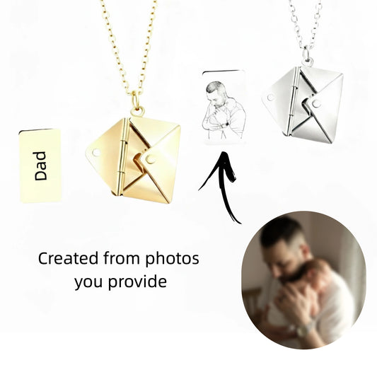 “Dad” Custom Necklace - Envelopes