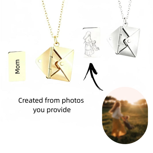 “Mom” Custom Necklace - Envelopes