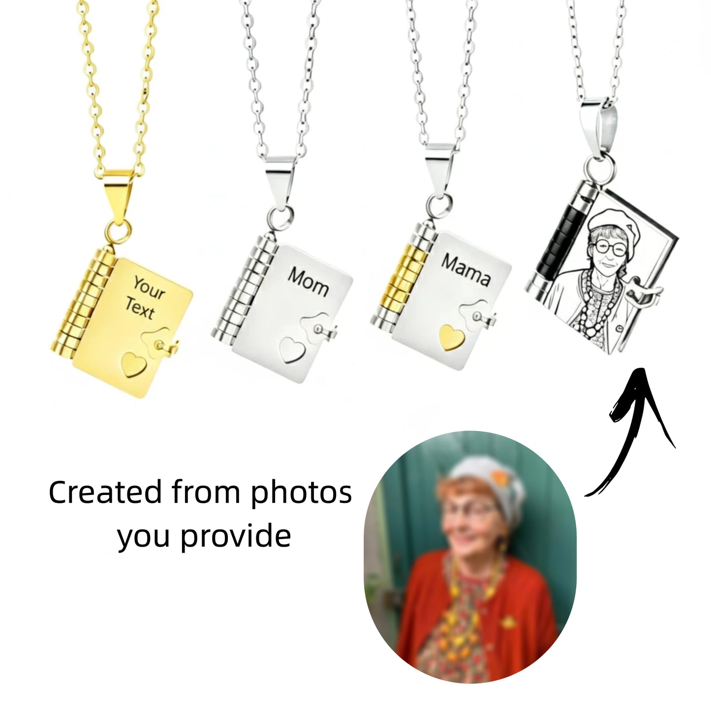 “Mom” Custom Necklace - Books