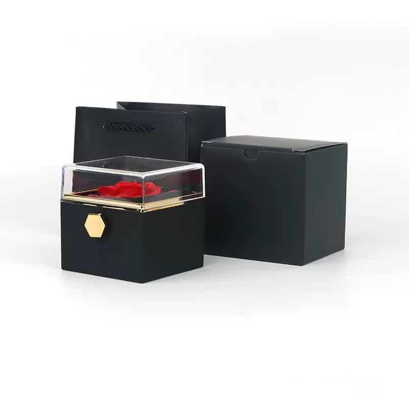 Rotating Forever Rose Box - Engraved