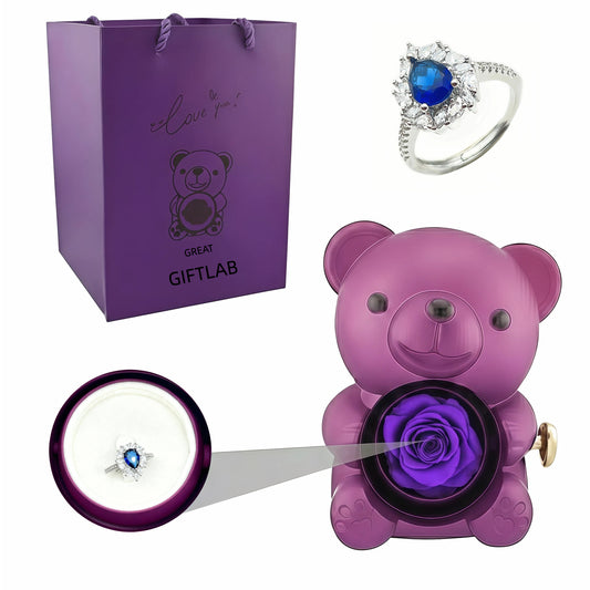 Forever Rose Bear - W/ Promise Ring